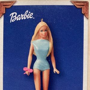 NRFB BARBIE Malibu Ornament 2003 in blue swimsuit to celebrate 30 yrs. $24
